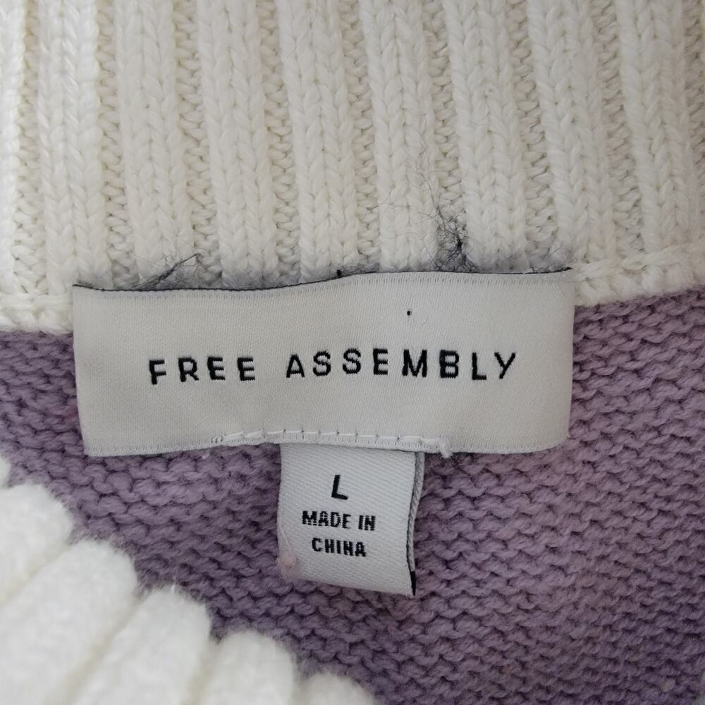 Free Assembly Cotton/Wool BlendPullover Long Sleeve Turtle Neck Sweater Size L - Picture 5 of 6